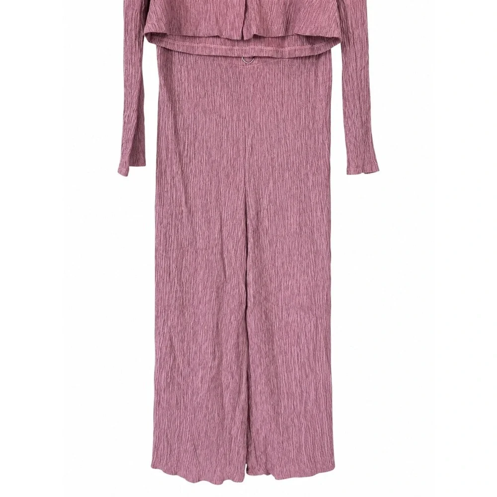 House of Harlow 1960 Kassia Sandro Set Women XXS Mauve Plisse Co Ord